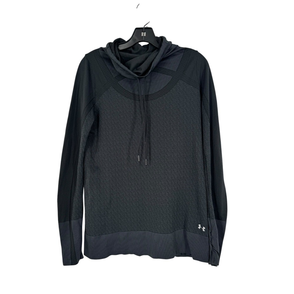 Under Armour Women's Black Threadborne Seamless Funnel Neck Sweatshirt Size M